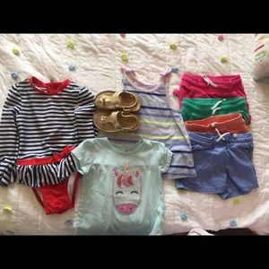 Lot of Cat & Jack Size 2T clothes, Size 7 sandals